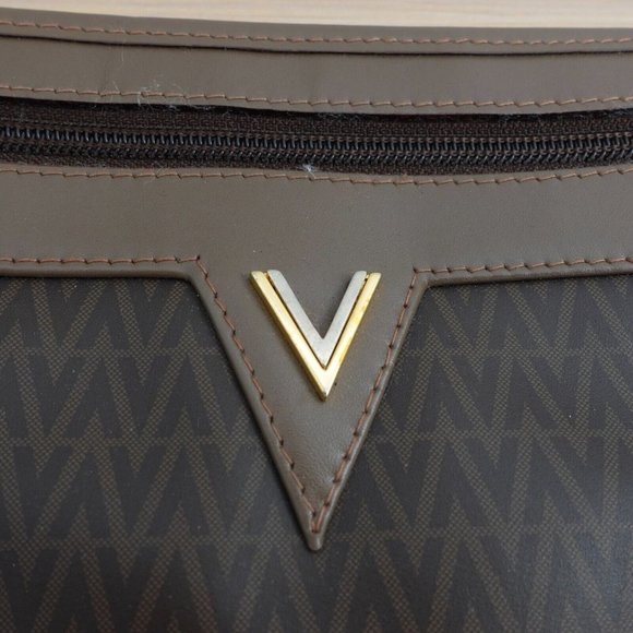 Vintage VALENTINO Purse Brown‎ PVC Clutch Logo Italian MARIO VALENTINO Italy 90s - Picture 9 of 16